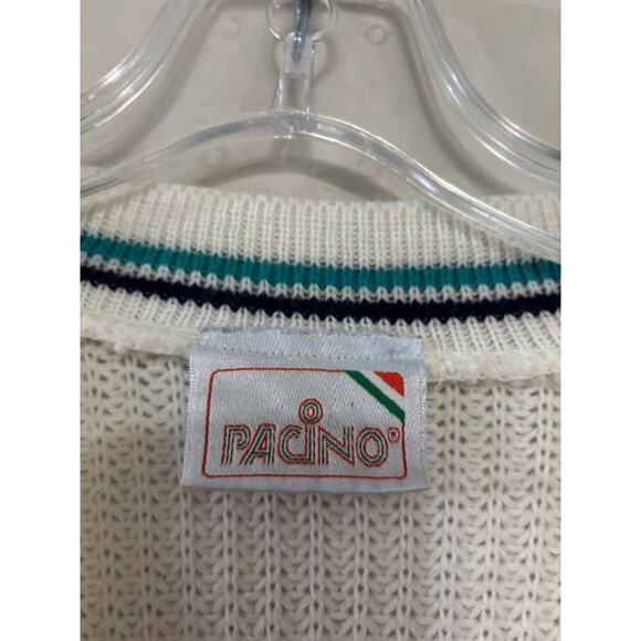 Vintage 90s Golf Sweater Made in England Knit V Neck Preppy Old Money Mens L - Picture 8 of 9